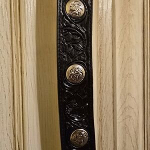 Leather and Silver Tooled Belt